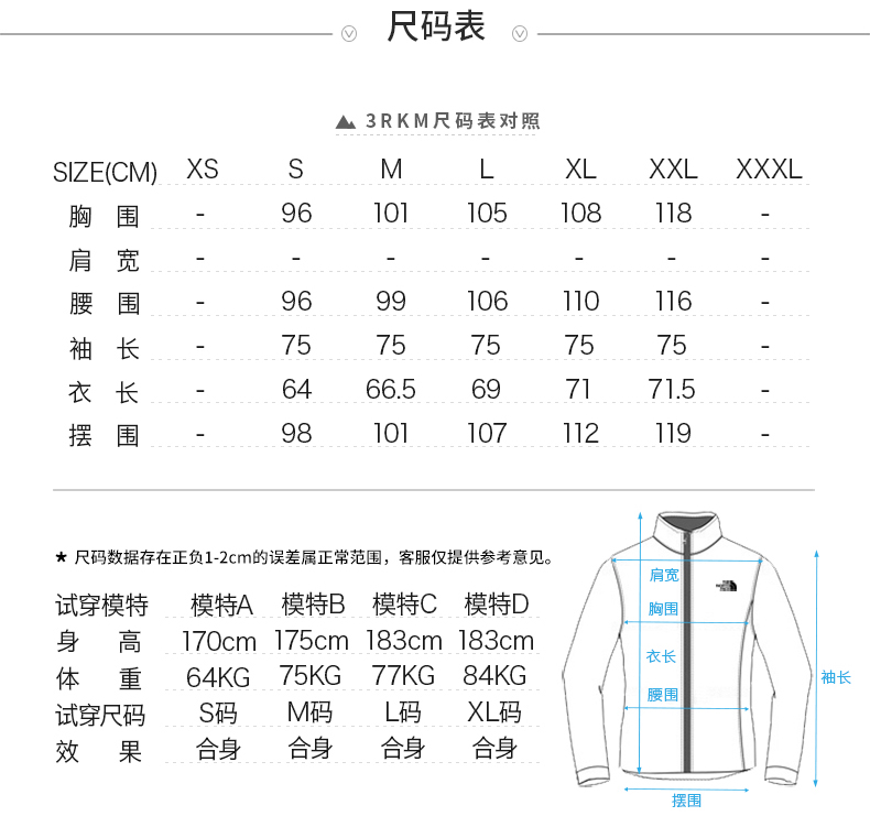 thenorthface/北面抓绒衣【19新品】男款a3rkm