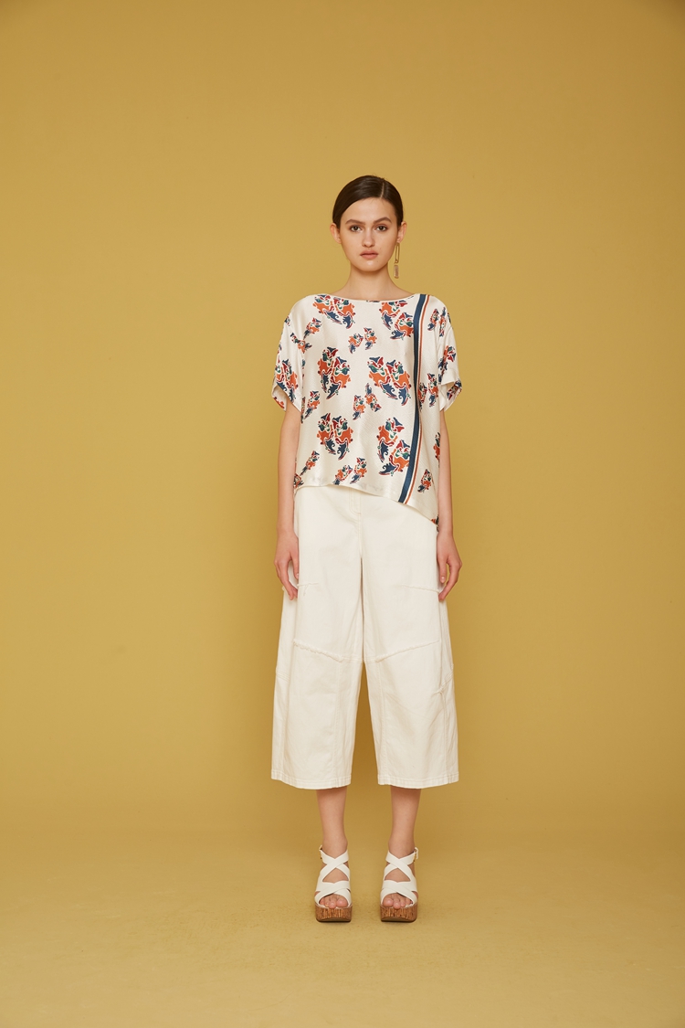 【19夏新品】zhuchongyun/朱崇恽女士短袖衬衫真丝印花