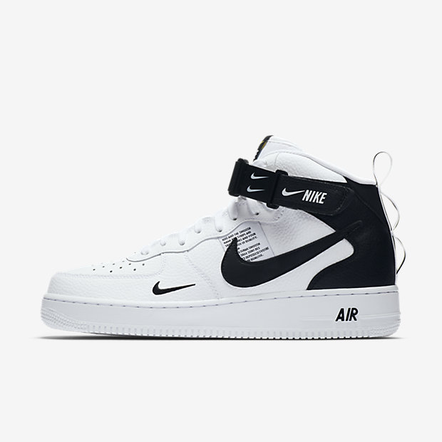 nike air force 1 af1 高帮白黑简版ow字母 板鞋 804609-103