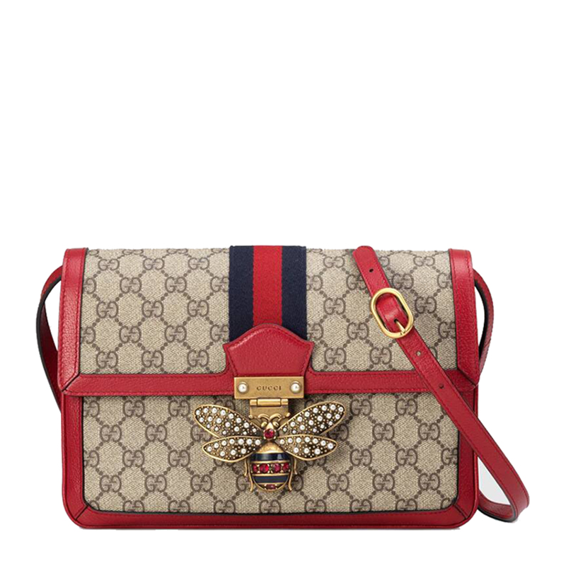 gucci 19秋冬女士queen margaret系列人造帆布中号肩背