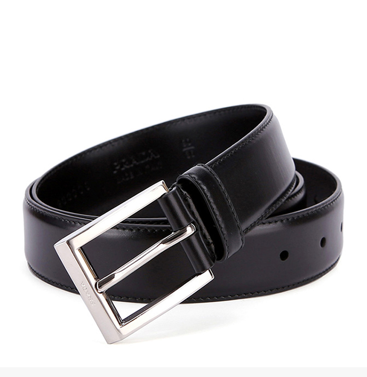 prada/普拉达 男士经典时尚黑色牛皮针扣皮带裤带腰带 2cc009-x72-f