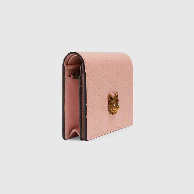 【gucci古驰 卡片夹】gucci 19秋冬女士gucci signature系列猫头图案