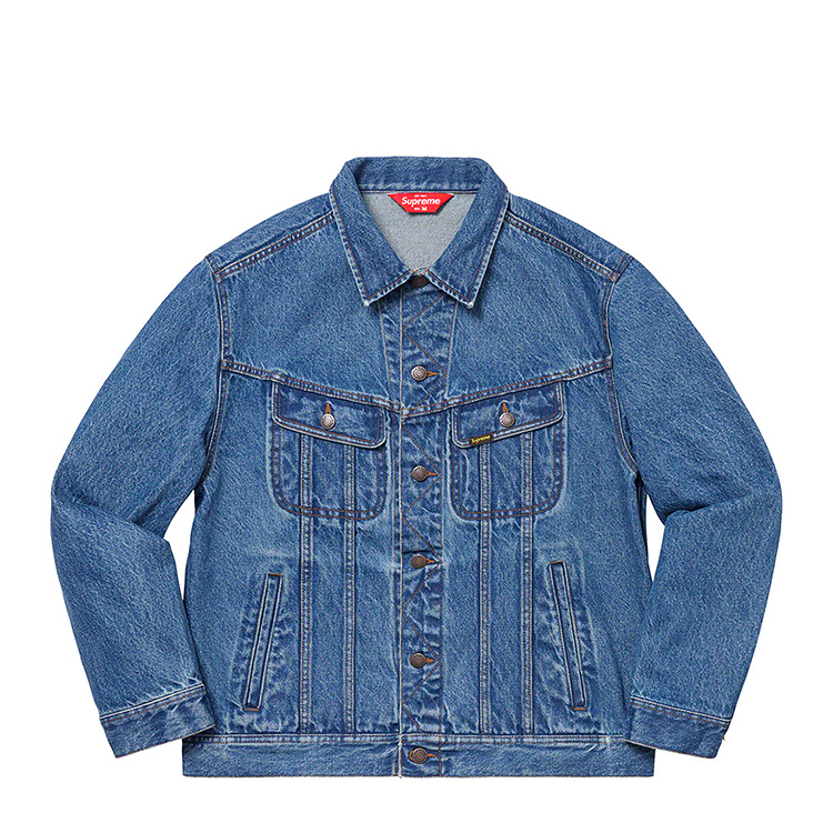 supreme 19ss new york painted trucker 纽约大都会夜景牛仔夹克