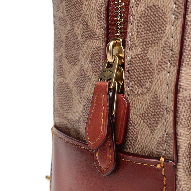 coach/蔻驰2020春夏女士涂层帆布配皮22号小号双肩包32715