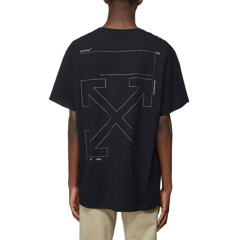 off-white/off-white 19早秋 男士 黑色 箭头图案棉质短袖t恤 omaa038