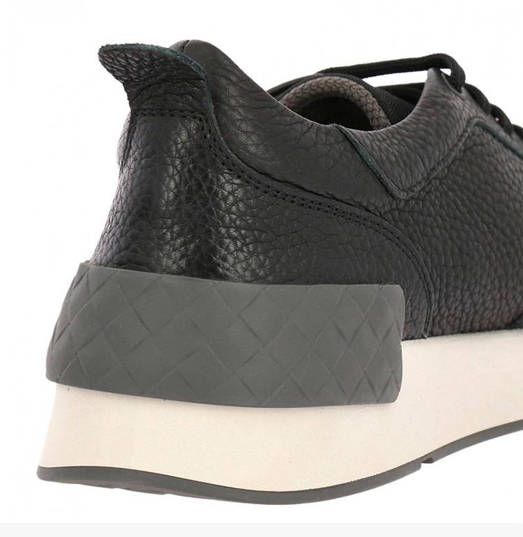 veneta/葆蝶家 bv 男士黑色经典编织元素系带低调商务休闲运动鞋男鞋