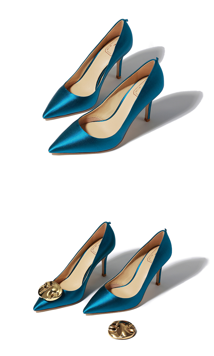 7or9莫奈花园-琉璃能跑步的高跟鞋百变可搭配配饰高跟鞋尖头细跟百搭