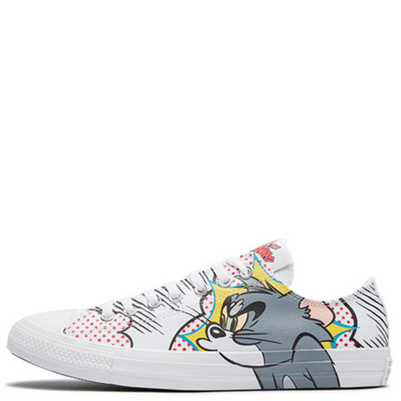 converse匡威 帆布鞋 2019春夏 白色 女鞋 男鞋 tom & jerry 猫和老鼠
