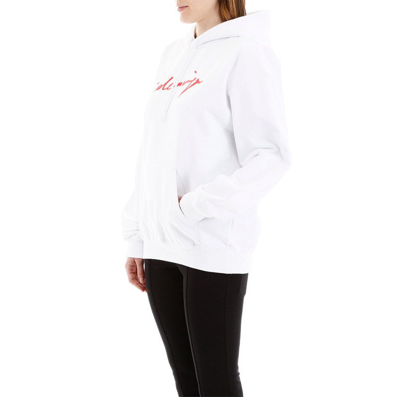 【19年秋冬】balenciaga/巴黎世家 女士白色连帽衫卫衣 583222/tfv64