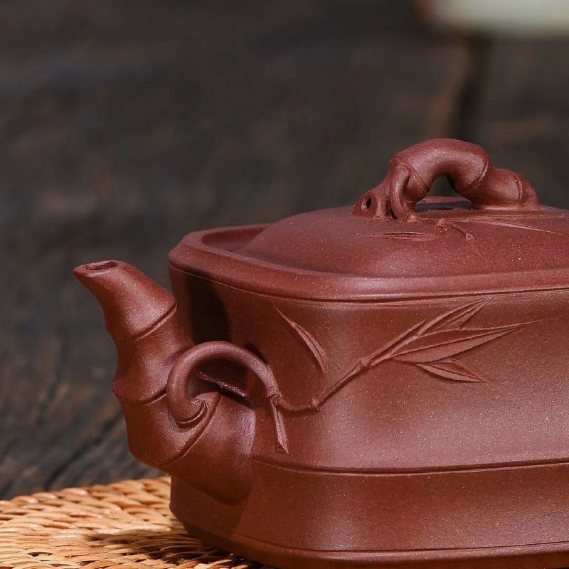 one/只有一个 国工艺崔国良大师手作紫砂壶【四方君竹】茶壶茶具