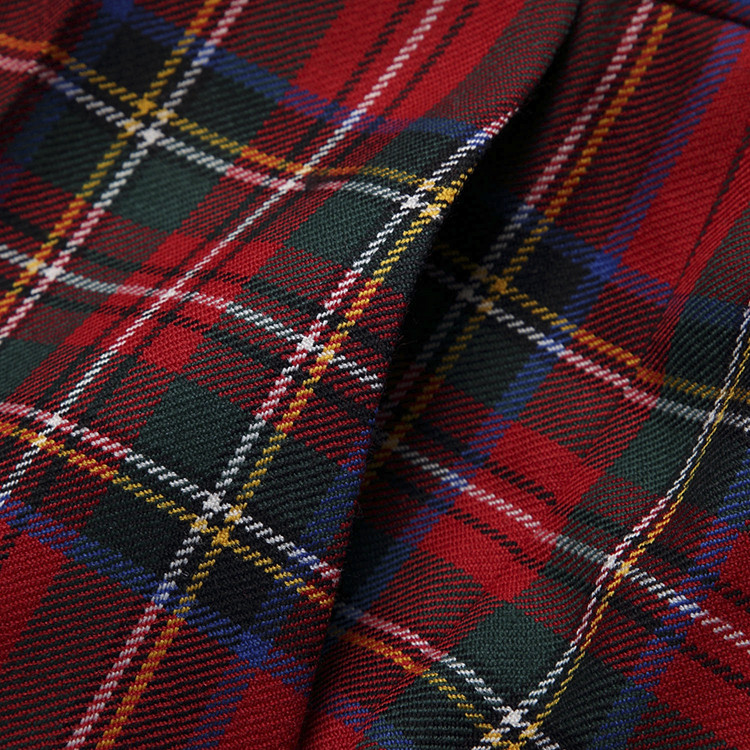 【18秋冬】burberry/博柏利苏格兰红色格纹羊毛直筒中腰长裤女士休闲
