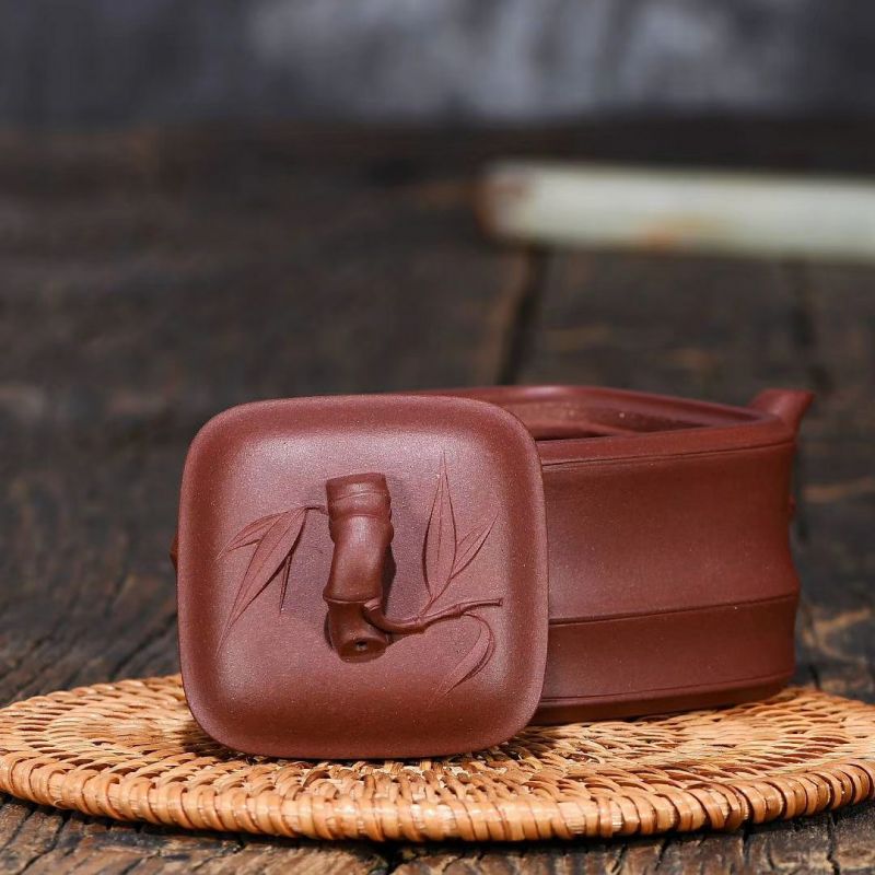 one/只有一个 国工艺崔国良大师手作紫砂壶【四方君竹】茶壶茶具