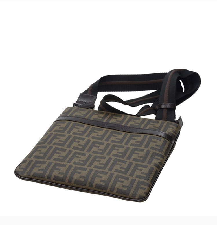 fendi/芬迪 男士帆布双f印花单肩斜挎包/邮差包