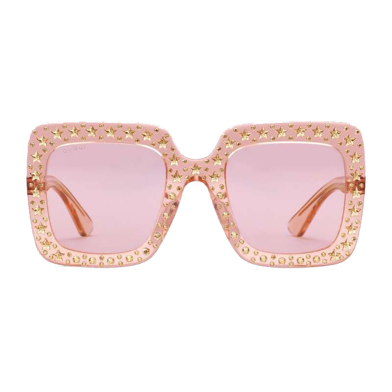 gucci/古驰2019春夏女士眼镜饰有水晶超大号方形太阳镜