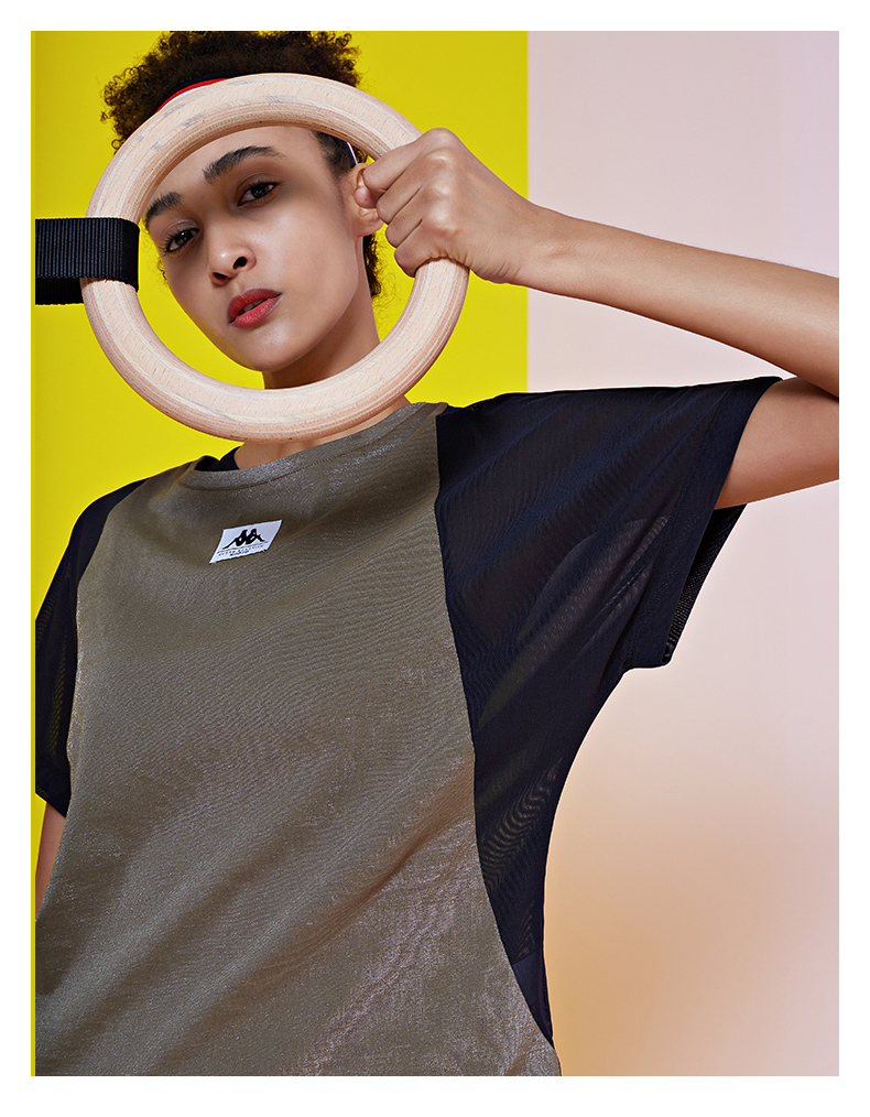 kappa卡帕女款罩衫运动短袖罩衣t恤健身跑步2019新款|k0922td05f