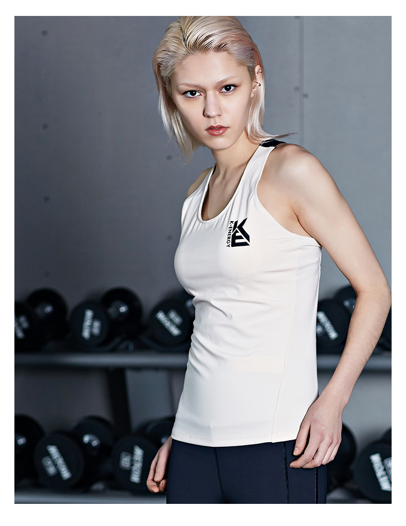 【kappa卡帕 女士健身服装】kappa卡帕女款运动一体式工字背心无袖t恤
