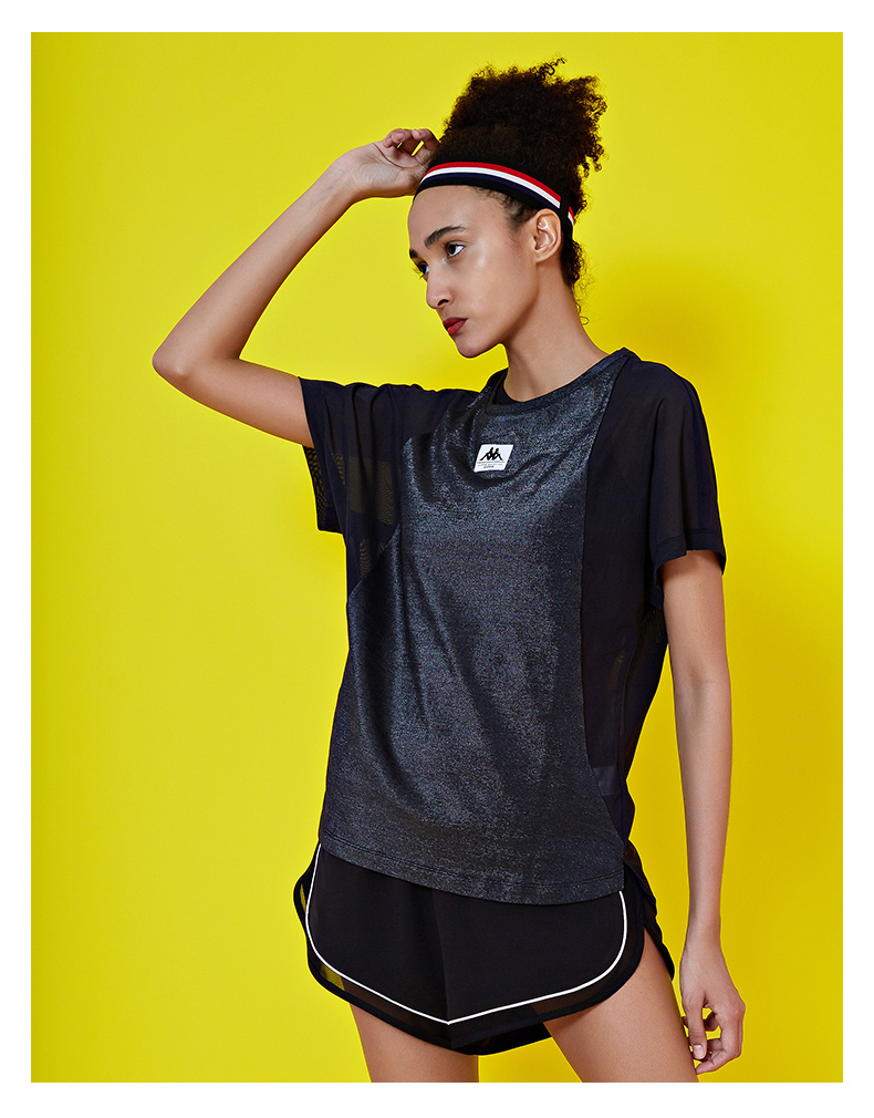 kappa卡帕女款罩衫运动短袖罩衣t恤健身跑步2019新款|k0922td05f