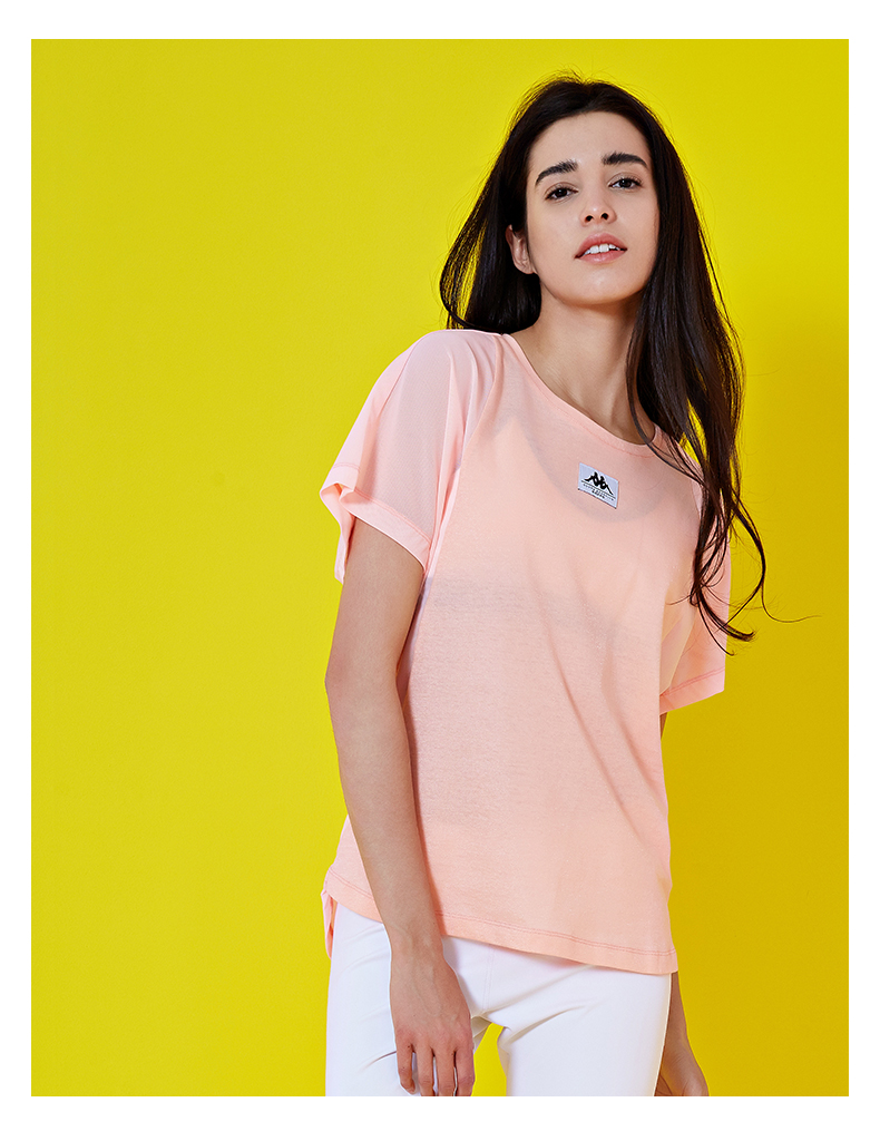 kappa卡帕女款罩衫运动短袖罩衣t恤健身跑步2019新款|k0922td05f