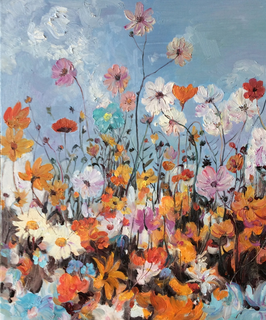 魏盼盼《幸福花01》/50x60cm/油画