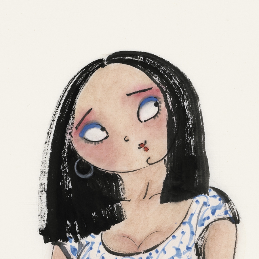 订制 窦红《大妞》/45x68cm/新水墨