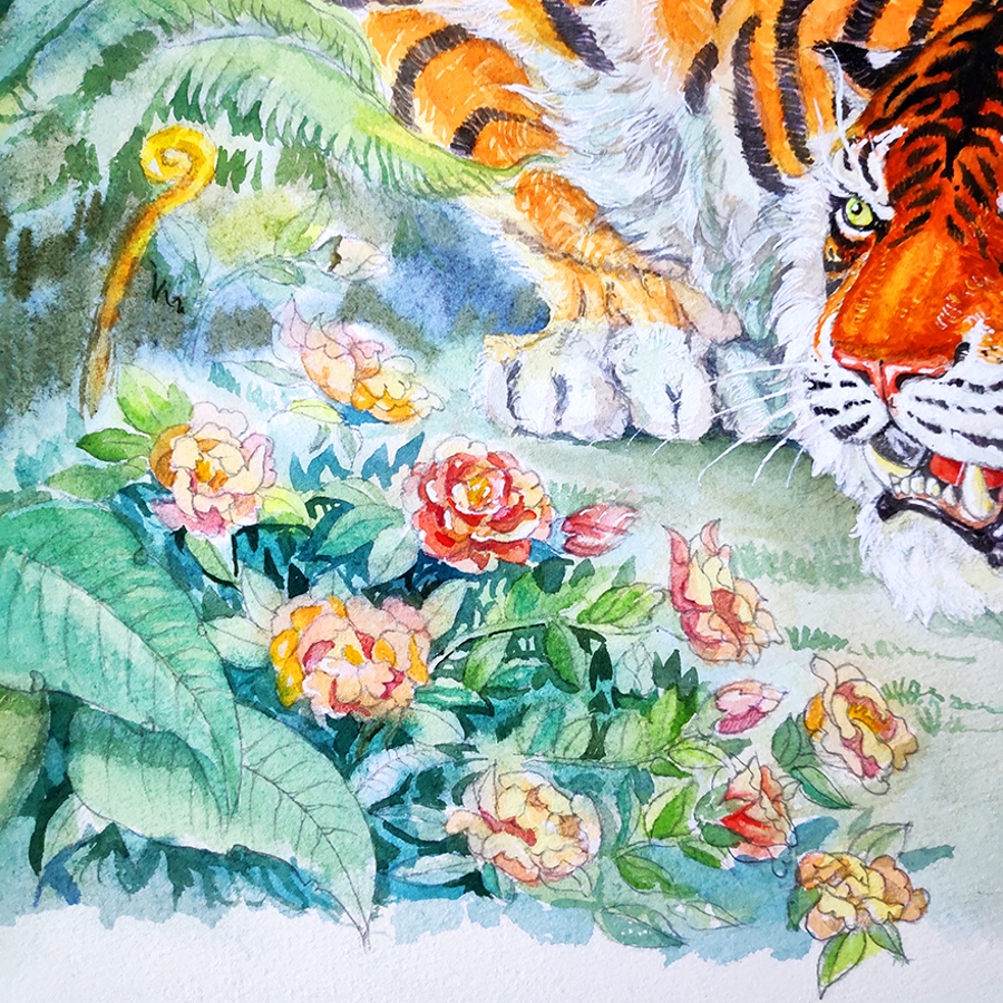 猛虎嗅蔷薇 壁纸图片