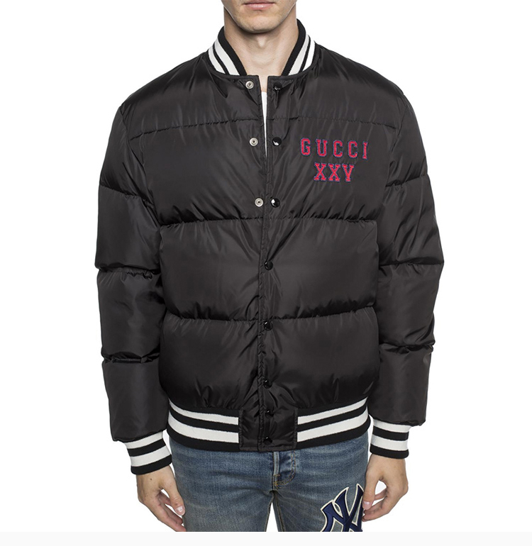gucci/古驰 鹅绒条纹飞行员夹克短款男士羽绒服外套
