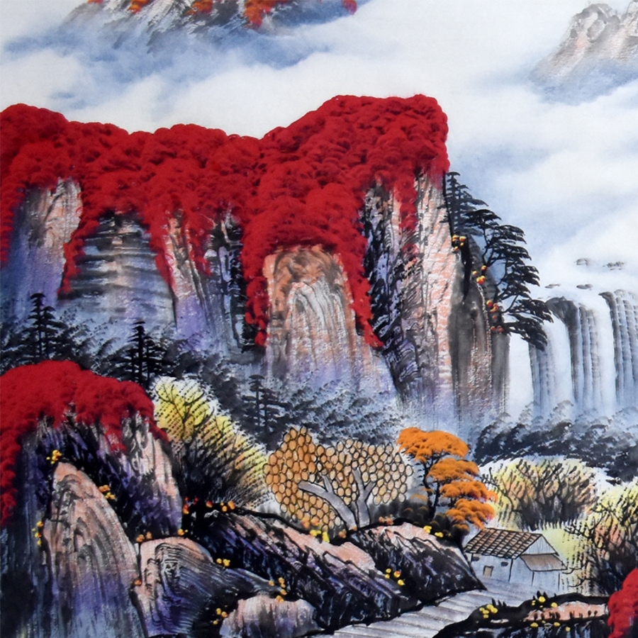 周国耀 《鸿运当头》/70x180cm/传统水墨