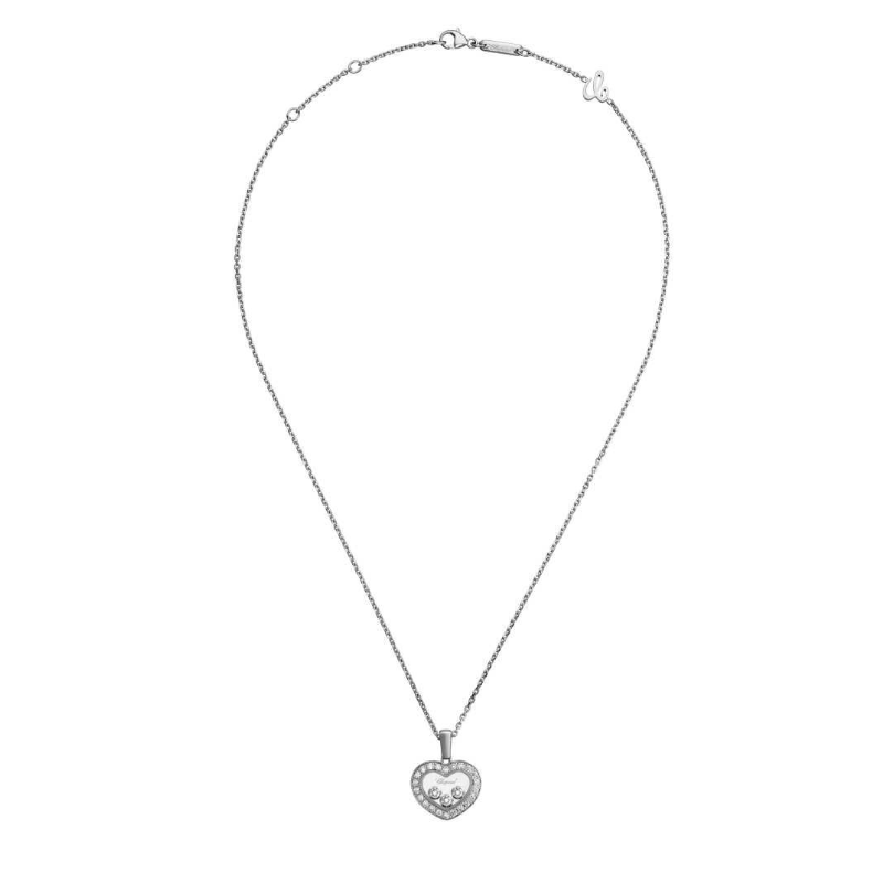 【包税】chopard/萧邦 女士经典款快乐钻石白金满钻项链 79a611-1201