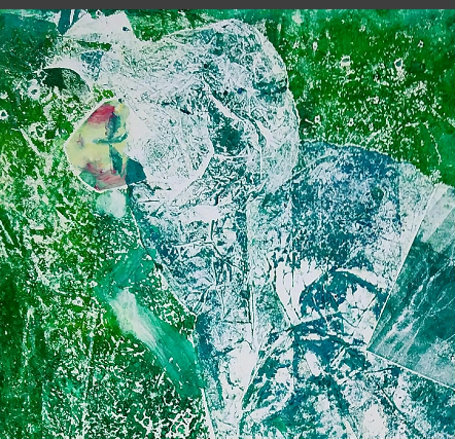 杨徐 独幅版画《山中行》/60x79cm/铜版/版画