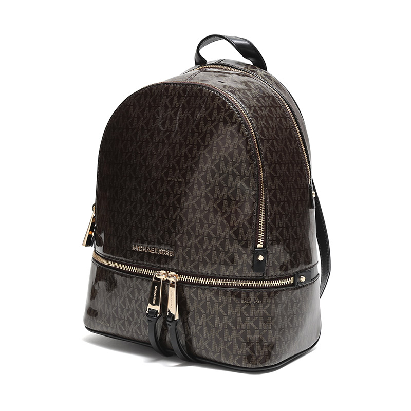 michaelkors/迈克·科尔斯mk双肩包rheazip系列pvc配皮中号女士双肩包