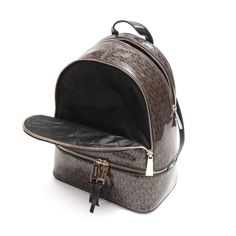 michaelkors/迈克·科尔斯mk双肩包rheazip系列pvc配皮中号女士双肩包