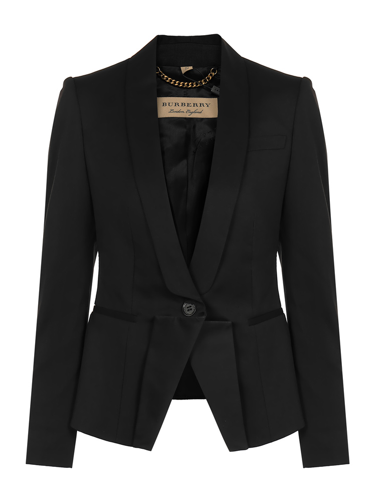 burberry/博柏利 女士西服 羊毛混纺黑色女士单件西装