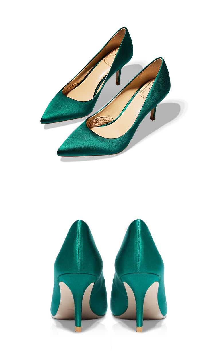 7or9莫奈花园-祖母绿能跑步的高跟鞋百变可搭配配饰