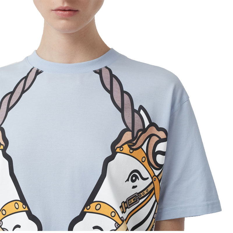 burberry/博柏利19春夏女装unicorn印花棉质超大号t恤80161341