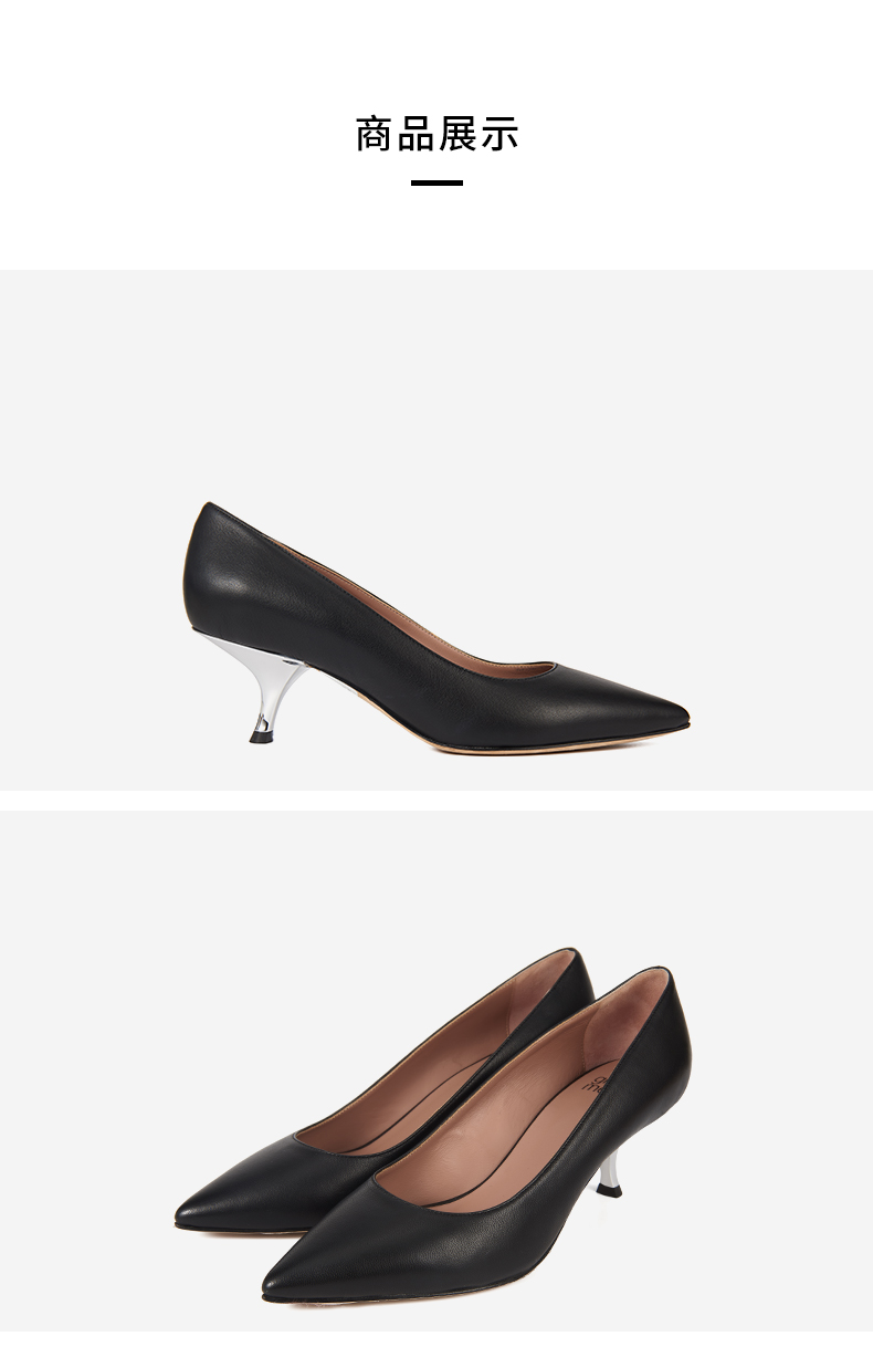 gianna meliani 意大利进口女鞋尖头真皮鞋底小羊皮矮跟女鞋意大利