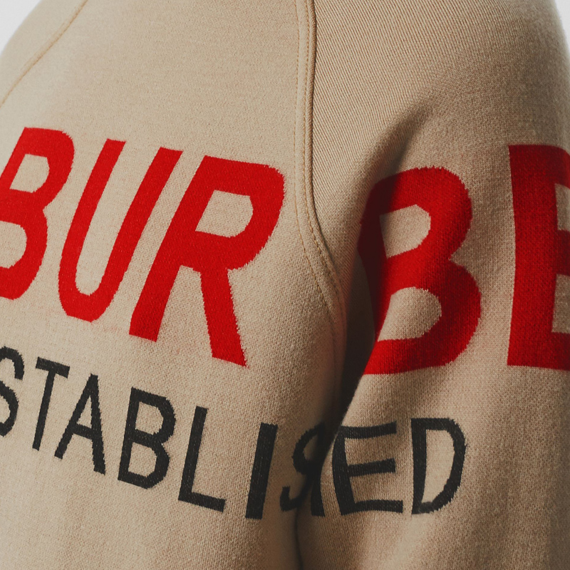 【19秋冬新款】burberry/博柏利 女士horseferry 嵌花美利奴羊毛混纺