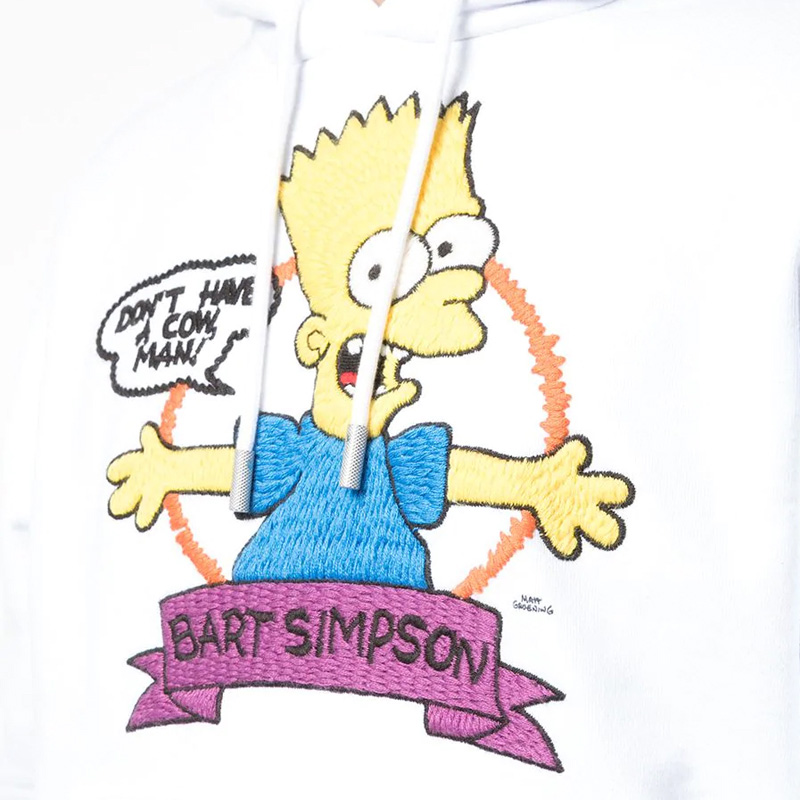 off-white/off-white男装 辛普森一家 男士白色棉质时尚休闲连帽卫衣