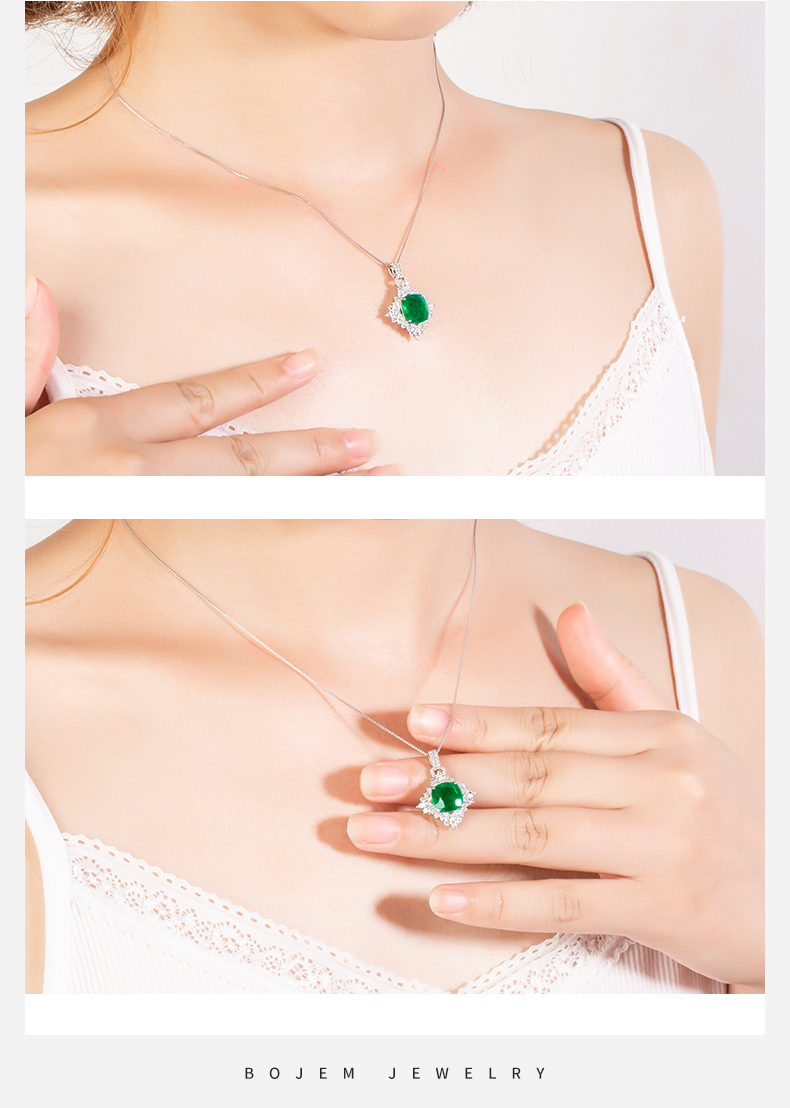 bojem/(宝姐)珠宝【3.02ct木佐老矿少油祖母绿彩宝吊坠】