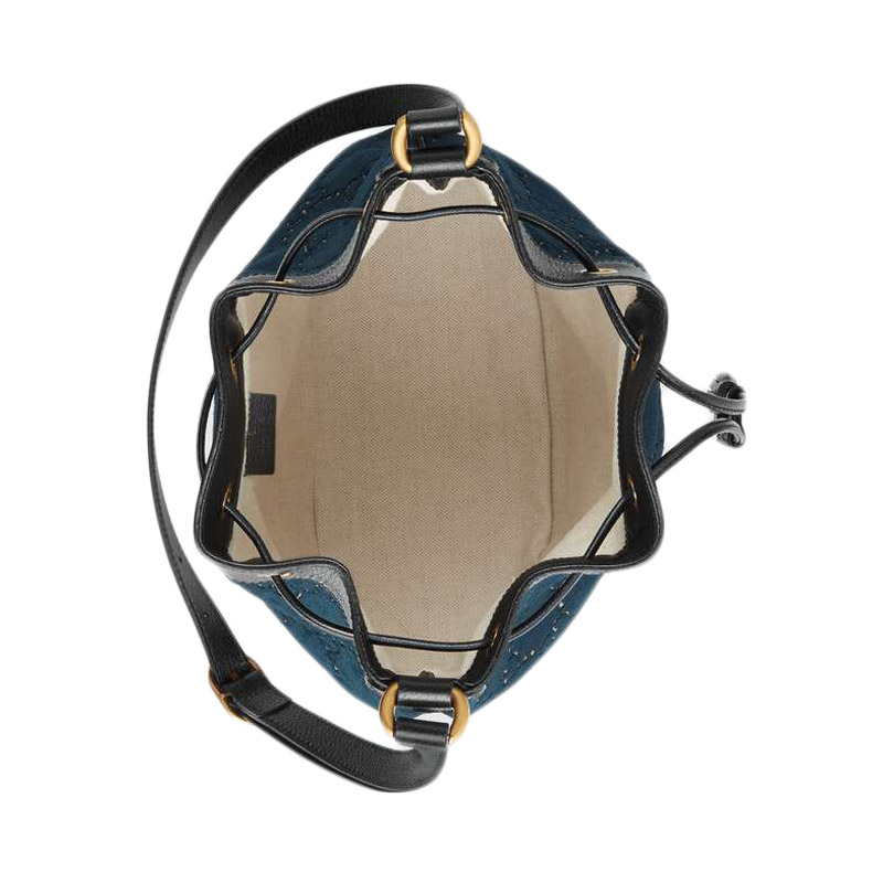 gucci/古驰 女包gg天鹅绒抽绳束口单肩水桶包 574960