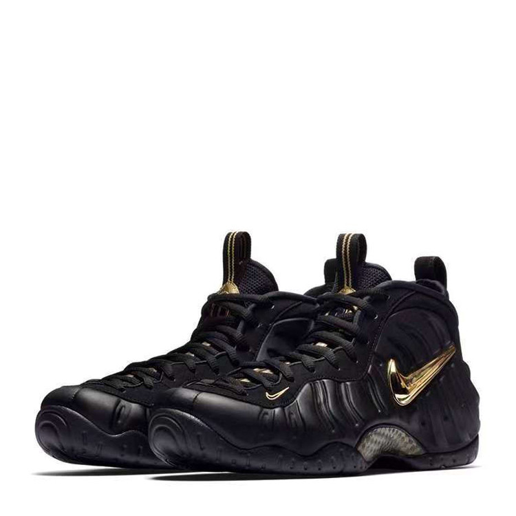 nike耐克 air foamposite pro 黑金泡 液态金钩喷泡篮球鞋 624041-009
