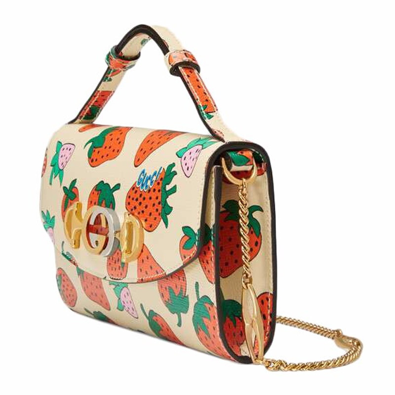 gucci/古驰 女士草莓皮质单肩包斜挎包564718 t