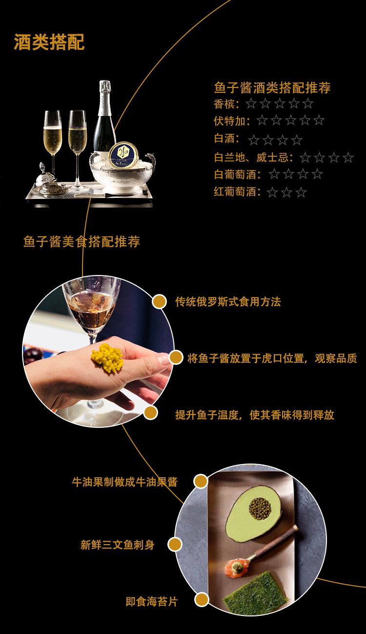 4 premium oscietra 混血鲟(12年或以上)米其林星级食材