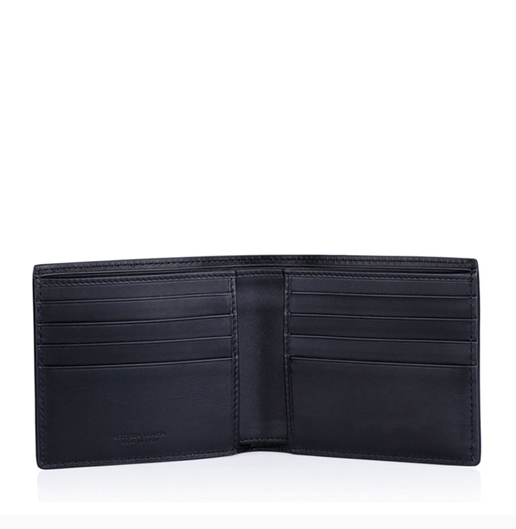 bottega veneta/葆蝶家 男士牛皮经典编织短款对折钱包钱夹