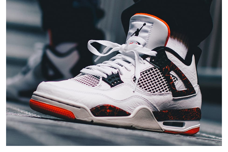 air jordan 4 aj4 兔八哥 大理石 热熔岩 白红 情侣款 运动 休闲 高帮
