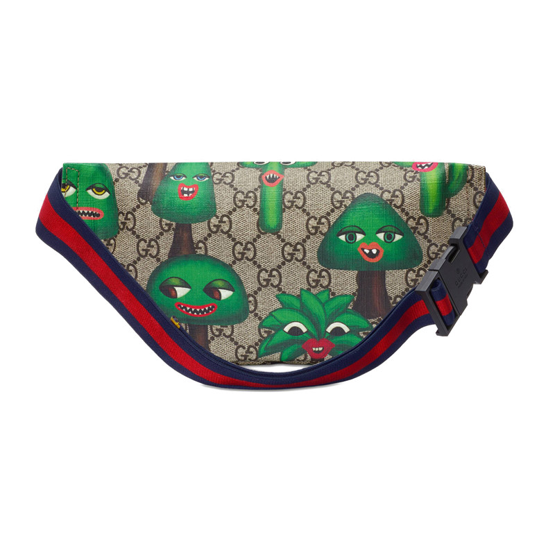 gucci/古驰 19秋冬儿童gg帆布开心植物印花腰包 502095 hm4cn 9796 1