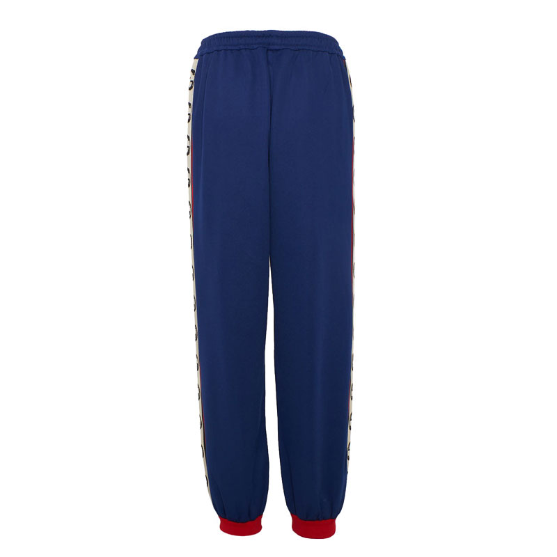 gucci/古驰 19秋冬 女士 蓝色 侧面gg标志 抽绳 运动裤 574016 xja8f