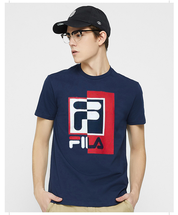 休闲短袖 时尚潮流跑步衫 圆领 错位logo t桖 打底衫 t桖 半袖 lm181v