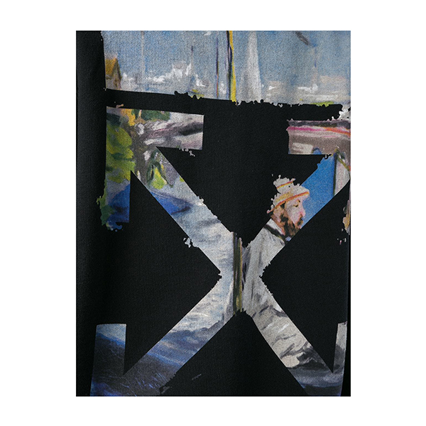off-white/off-white 19春夏后背油画黑色套头男卫衣 omba025r