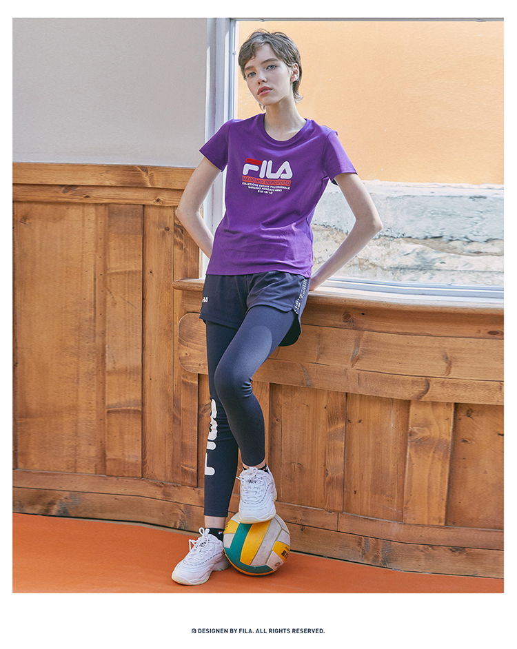 fila/斐樂官方女子短袖t恤2019夏季新款logo針織短袖衫女裝