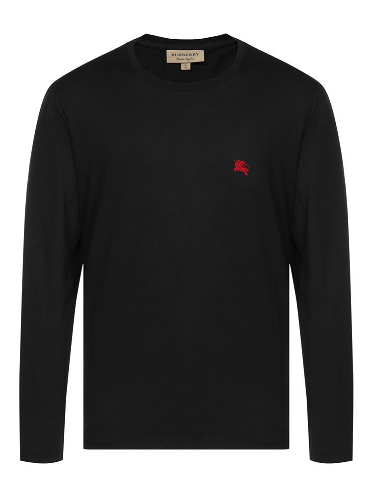 burberry/博柏利男士长袖t恤纯棉圆领男士黑色长袖t恤